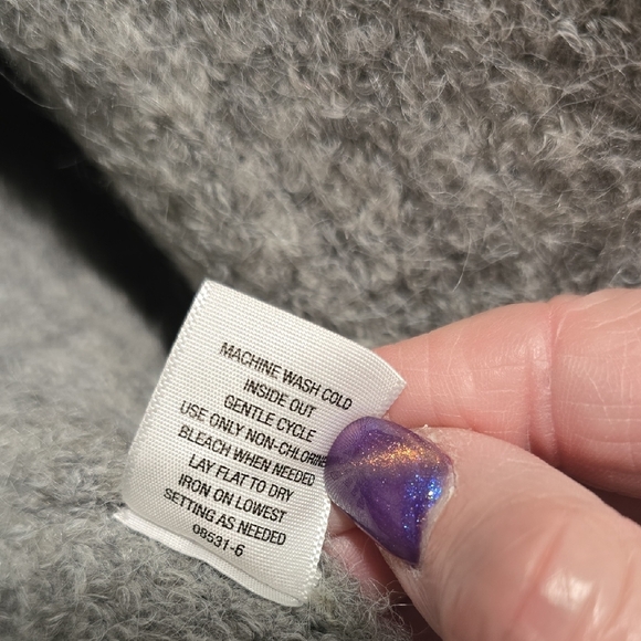 Worthington Women's Light Gray Open Front Wool Blend Cardigan With Pockets XL - Picture 4 of 12